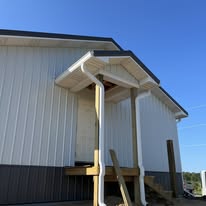 Before seamless gutter installation on residential home